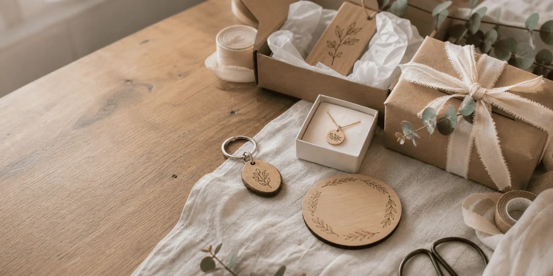 Still life editorial de presentes personalizados artesanais