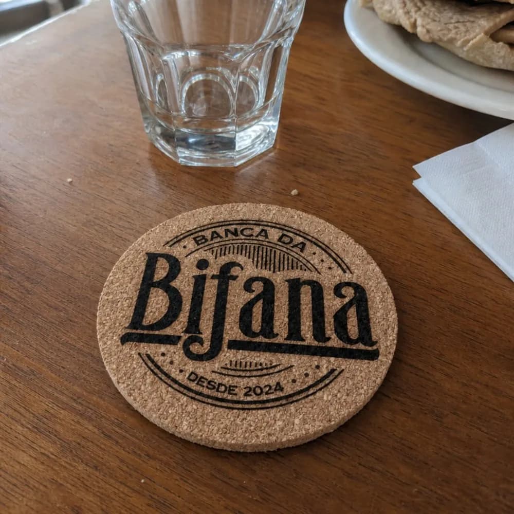 Porta-Copos em Cortiça Personalizado | Gravação a Laser | Logótipo, Marca ou Design